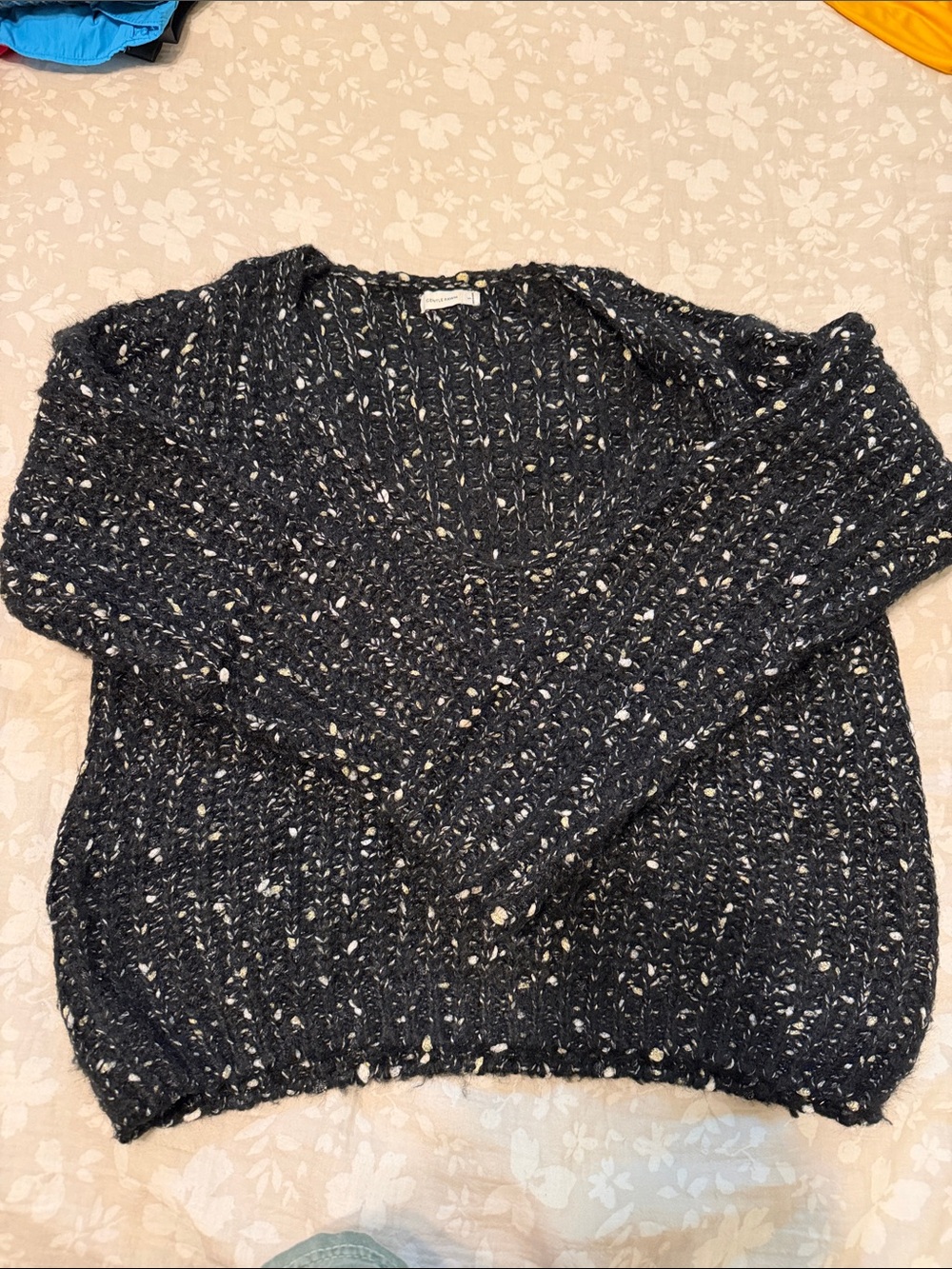 Chunky Black & Cream & Gold Sweater